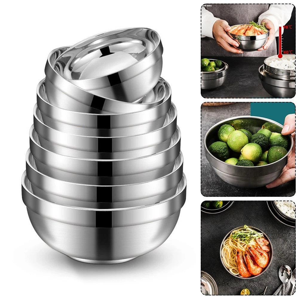 Stainless Steel Bowl Home Insulation Mixing Bowls Replacement Salad