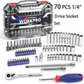 Workpro 1/4"drive Socket Set Quick-release Ratchet | Built Supply Co