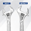 Workpro Adjustable Wrench Set 6" 10" Wide Jaw Wrench Metric & Sae