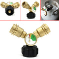 LP Propane Y Splitter Adapter with Tank Gauge