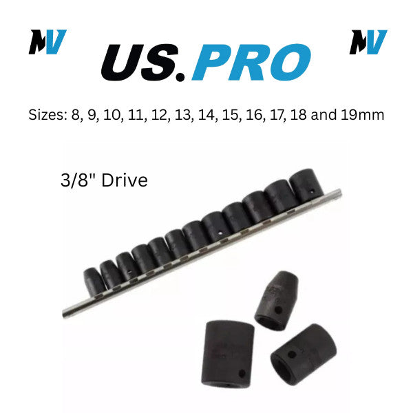 US PRO 3/8-Inch Drive IMPACT Socket Set