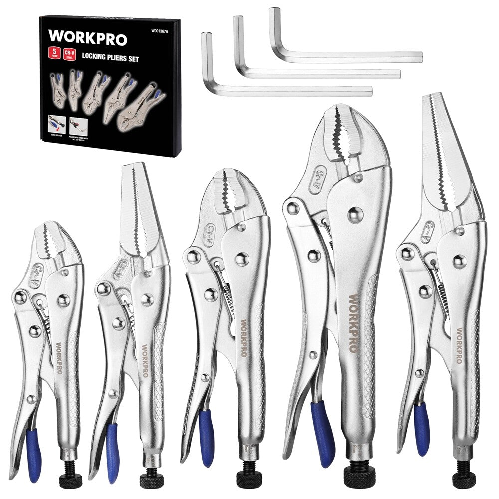 WORKPRO 5PC Locking Plier Set by WORKPRO
