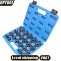21PCS Heavy Duty Metric Flare Nut Crowfoot Wrench Set 3/8" 1/2" Drive