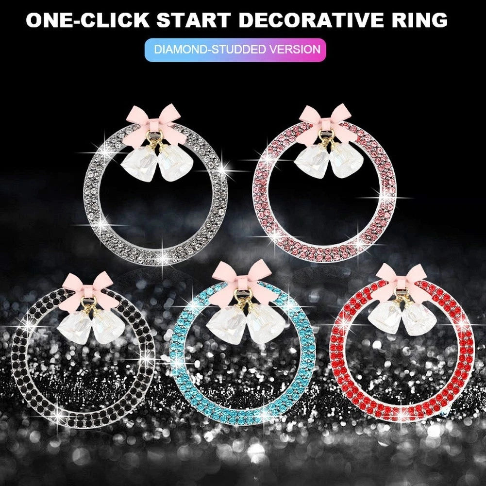 Stylish Zinc Alloy Car Engine Start Stop Button Decoration Ring For