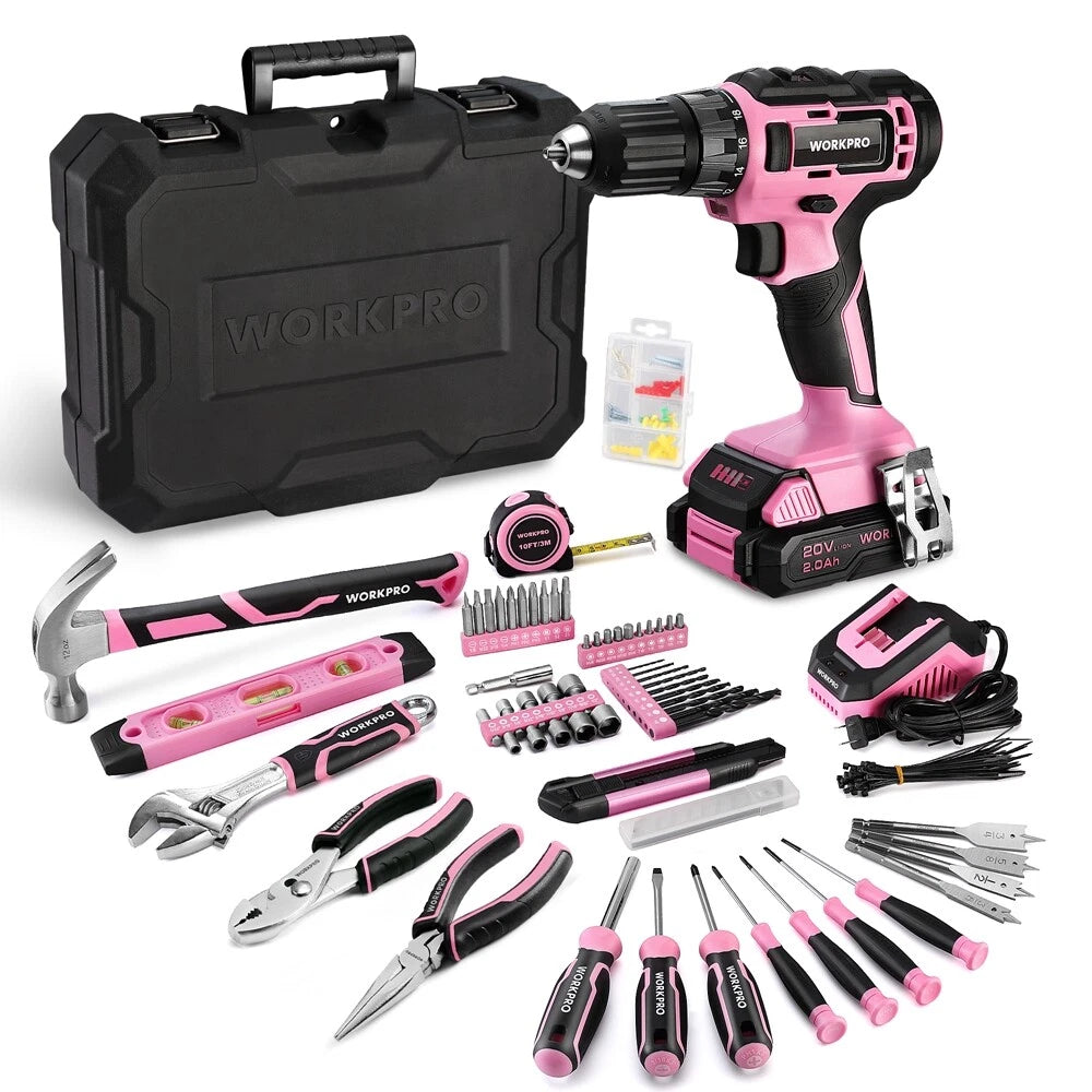 20V 3/8" Cordless Drill Driver Kit 18+1 Torque 220 In-lbs Hand Tool