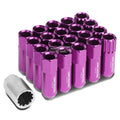 Aluminum Purple 16 Lug+4 Lock Nuts+adapter M12x1.5 20mm Od/60mm Tall