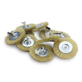 4" Crimped Wire Wheel Brush Brass Coated with 1/4" Hex Shank for Drill - 10 Pack