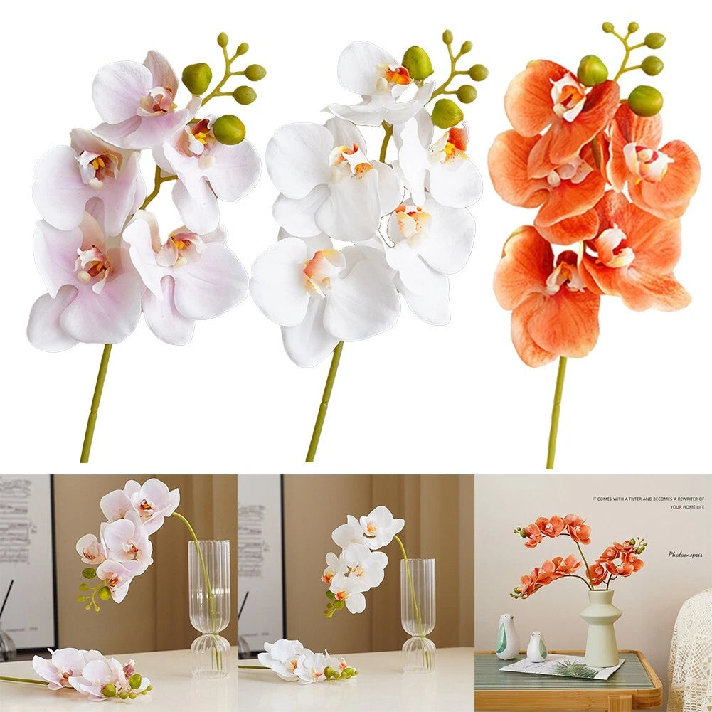 For Stunning 4pack Orchid Flower Bouquets 17 7 Inch Artificial