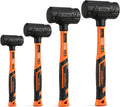 4-Piece Dead Blow Hammer Set (0.5Lb, 1Lb, 2Lb, 3Lb) – One-Piece Molded