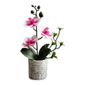 Rose Red Artificial Phalaenopsis Orchid Potted Plant For Desk Or Shelf
