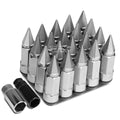 M12x1.5 83mm Tall 23mm Od Silver Aluminum Jdm Lug Nuts With Caps+2