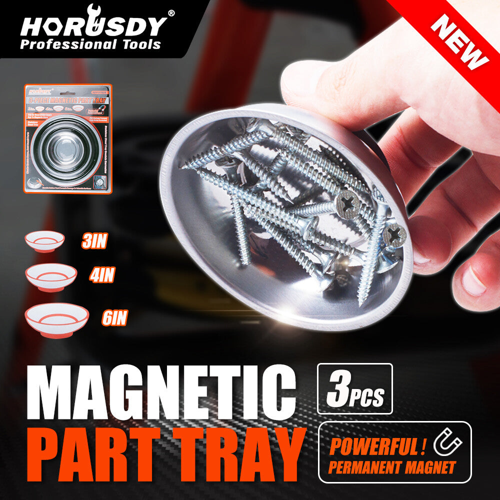 3-Piece Magnet Trays Set 3" 4" 6" Round Magnetic Trays Tools Parts