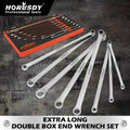 8PC Extra Long Double Box-End Wrench Set Metric 8–24 Mm 15° Offset