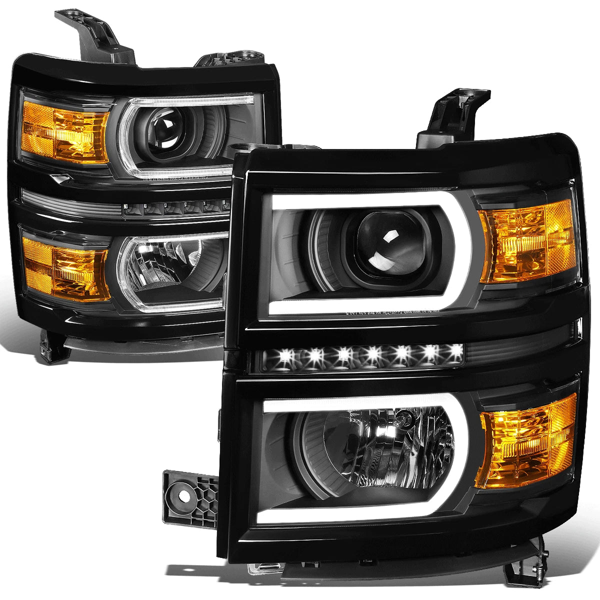 [Led Drl+u Tube Bar]fit 14-15 Silverado Projector | Built Supply Co