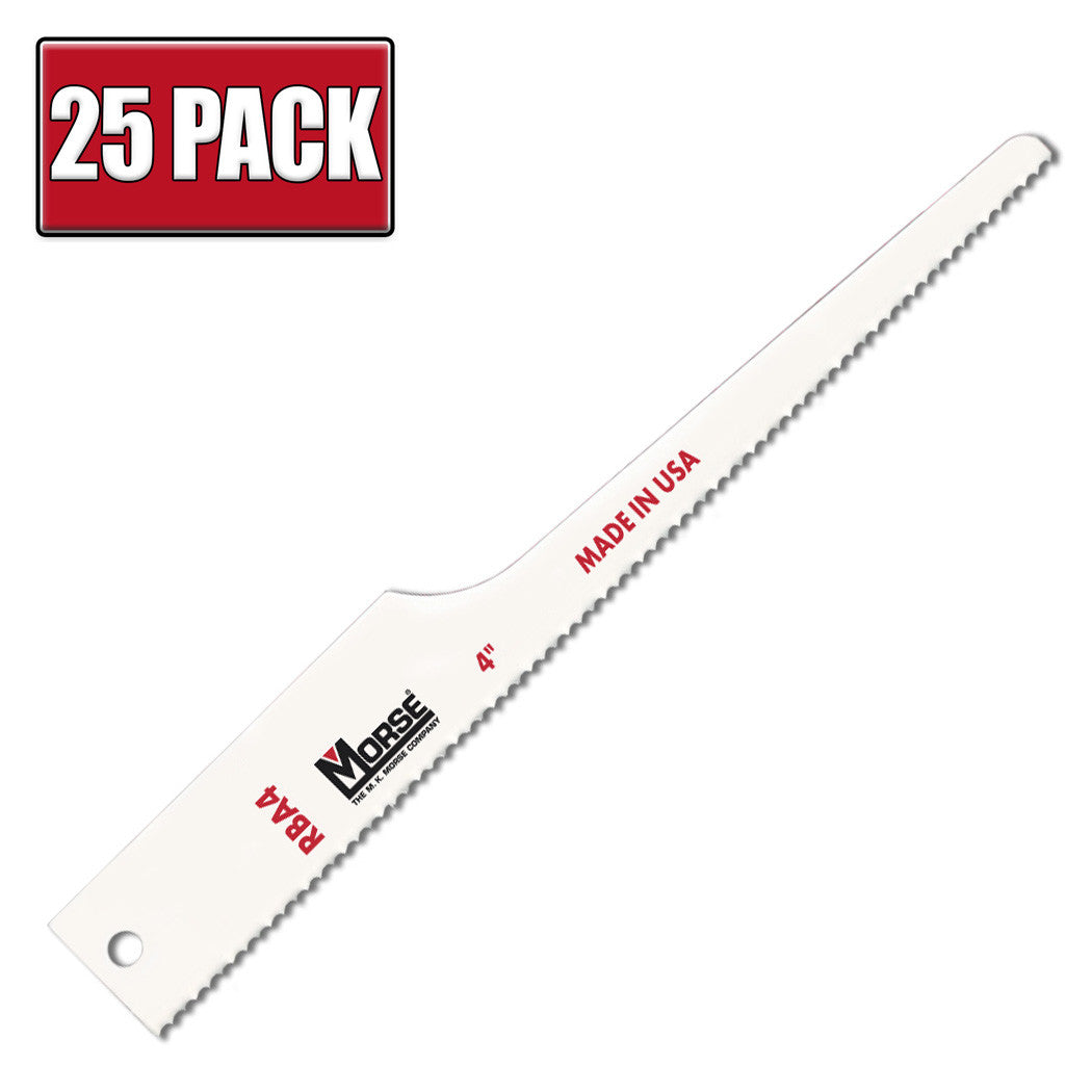 4" x 32 TPI Bi-Metal Reciprocating Saw Blades - 25 Pack by Morse