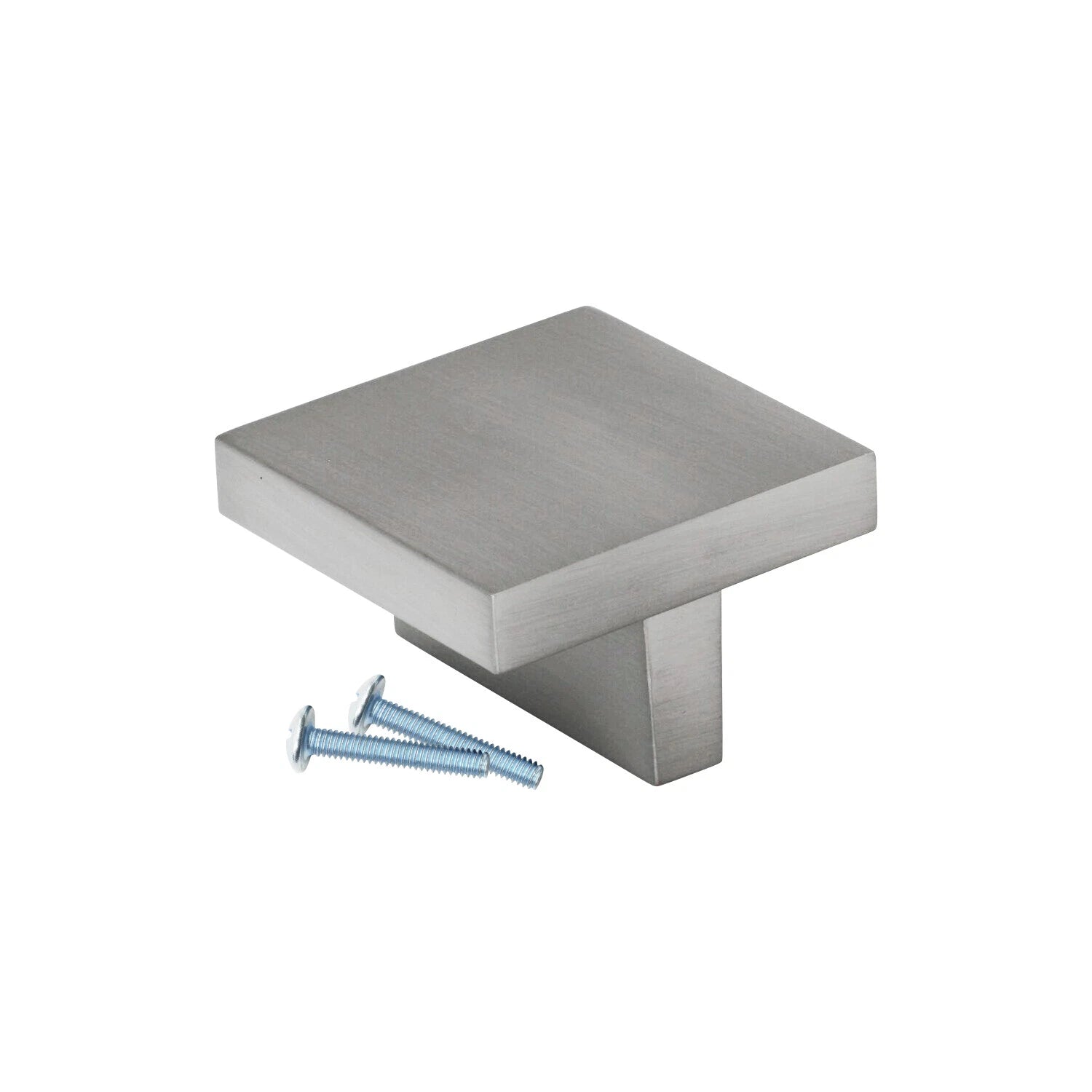 2 Pack Modern T Square Brushed Nickel Kitchen Cabinet Knob, 1-21/32"