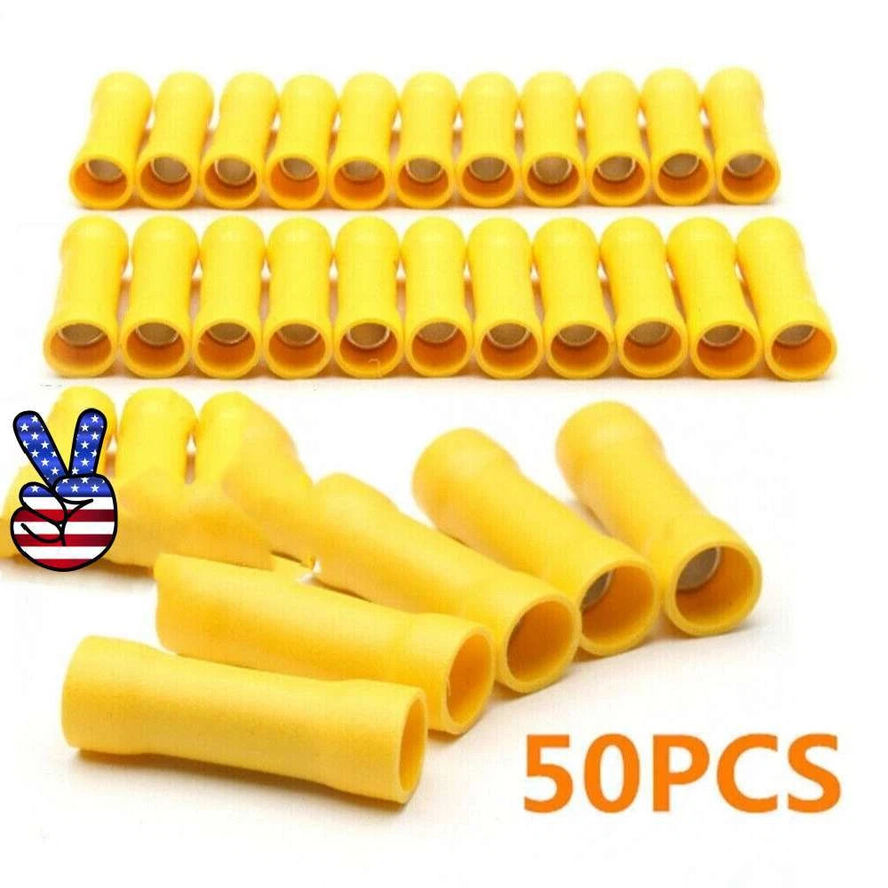 Yellow Copper Pvc Wire Butt Connectors Fully Insulated Connectors