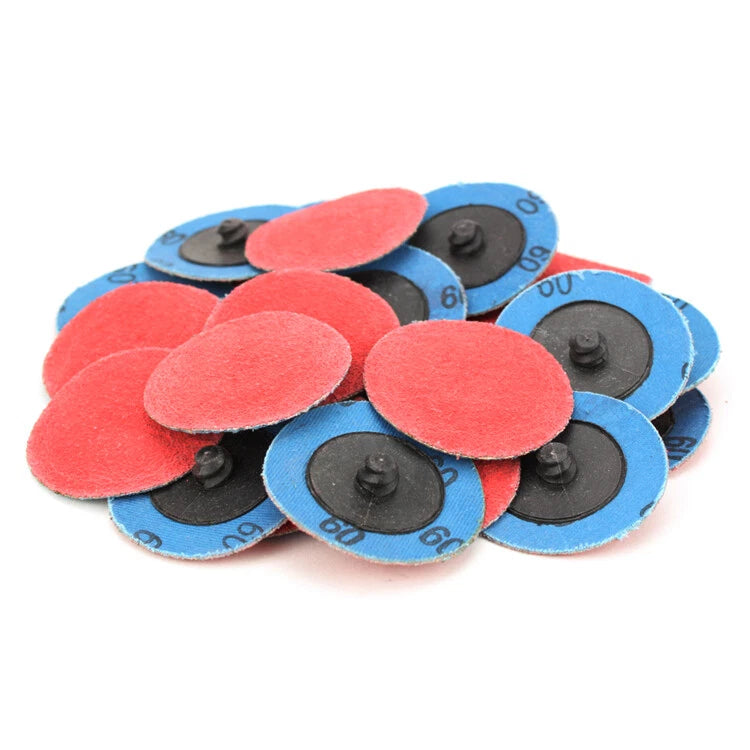 100 Pack - 2" Inch 60 Grit Ceramic Quick Change Sanding Discs Type R Roloc