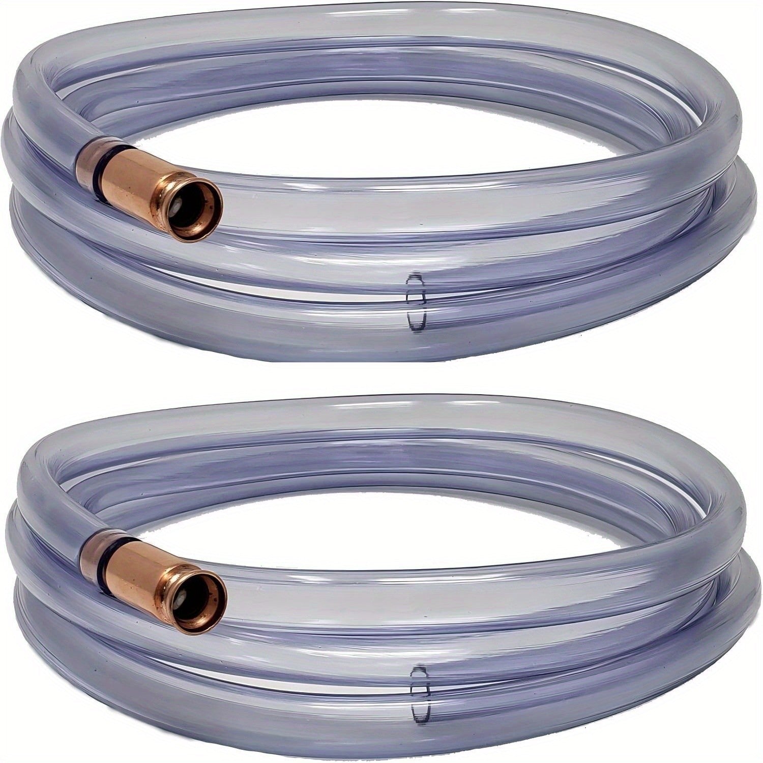 2 Piece 6ft Self Priming Transfer Fuel Water Oil Copper Siphon Hose