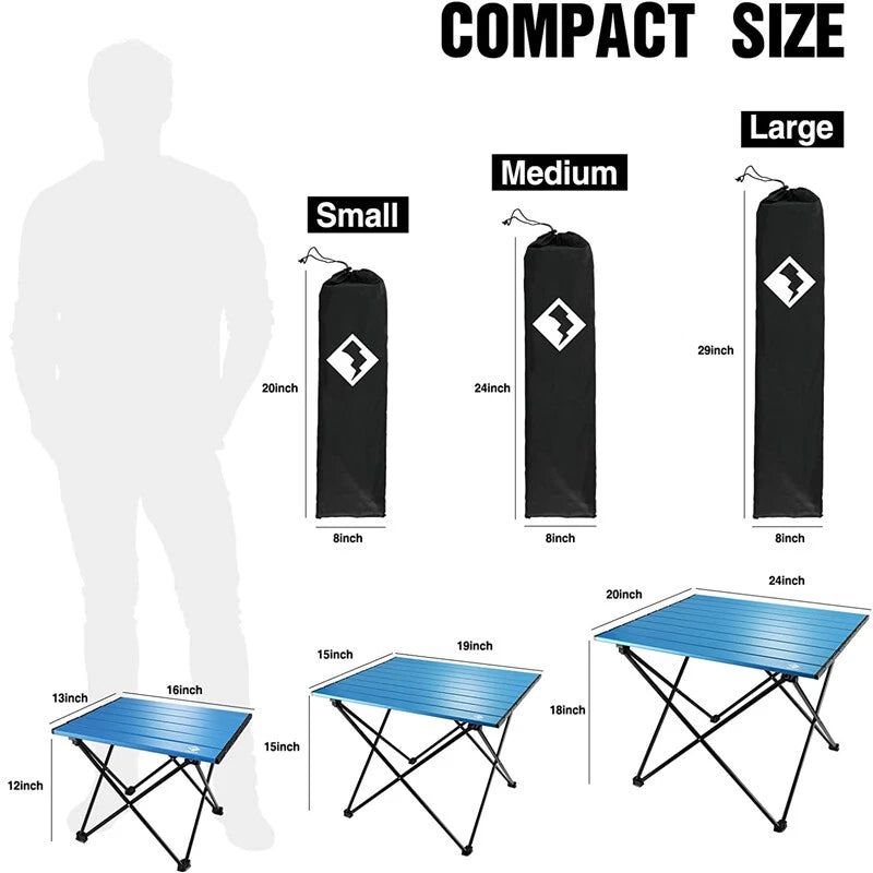 Villey 19''/24" Folding Beach Table Portable Camping Side Table