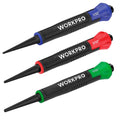 WORKPRO 3PIECE Nail Punch Set Nail Setter Color Coded Nail Set 1/32" 1/16" 3/32"