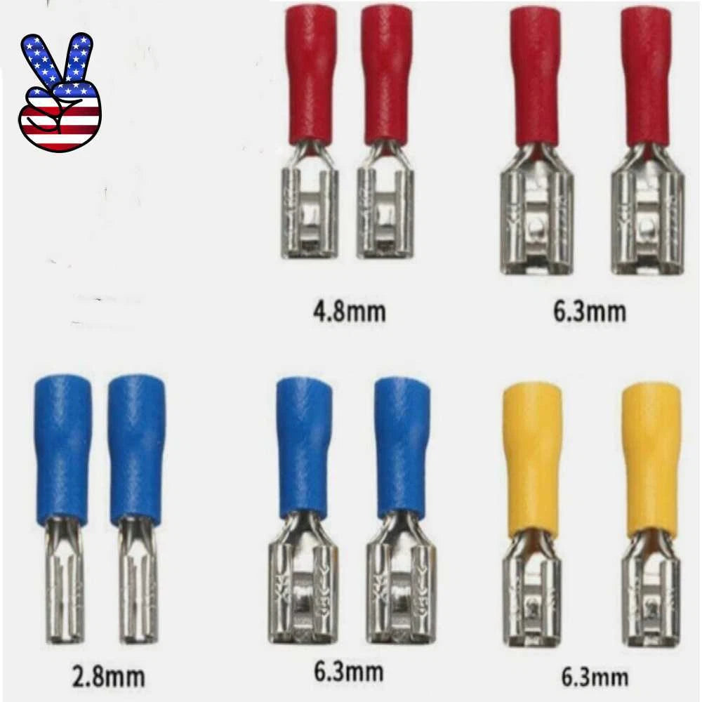 Us 2.8 4.8 6.3mm Wire Crimp Connectors Pre-insulated Female Male