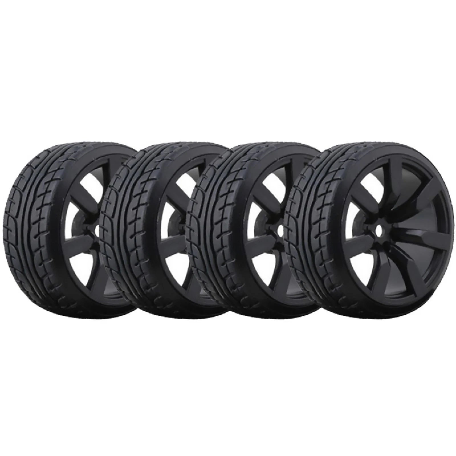 4pack 12mm Hex Hub Drift Wheel Rim Tires For Tamiya Tt01 Tt02 Hsp Cs