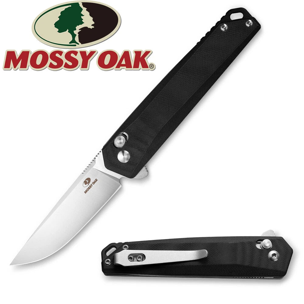 Mossy Oak Folding Pocket Knife 3.5" Edc D2 Steel Drop Point Blade G10