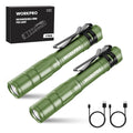 WORKPRO 2PCS Rechargeable LED Pen Light Ultra-Compact Flashlight Mini