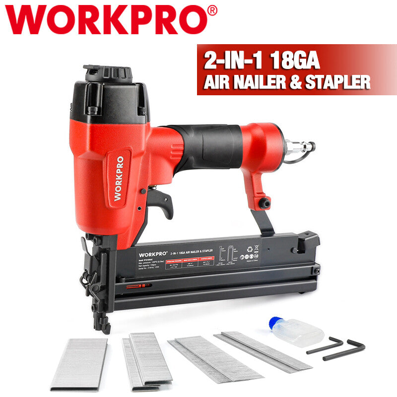 WORKPRO 18 GA 2-in-1 Pneumatic Nail Gun by WORKPRO