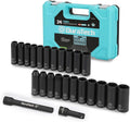 Duratech 1/2" Dr Impact Socket Set Deep Impact Socket Set Metric Sae
