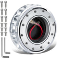 Silver Steering Wheel Twist Lock Quick Release Hub Adapter Kits-j2