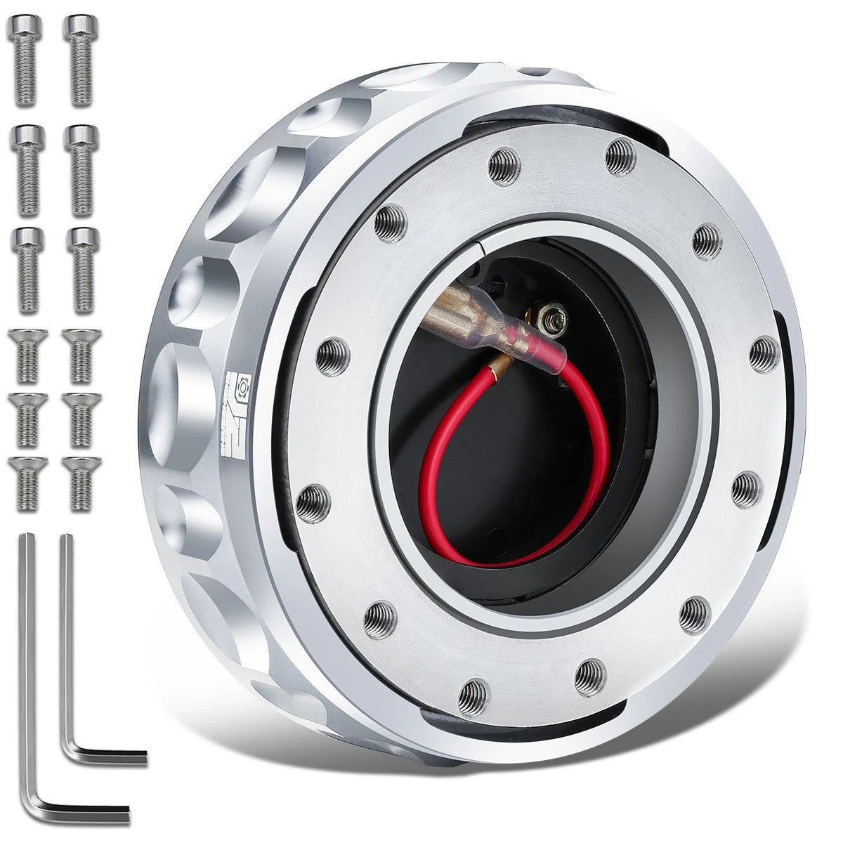 Silver Steering Wheel Twist Lock Quick Release Hub Adapter Kits-j2