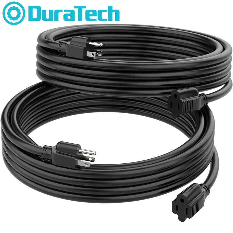 DuraTech 2PCS 6Ft Extension Cord Short Extension Cord 16/3 SJTW 13A 3