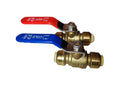 2 Pcs. 1/2"  Push Fit Ball Valve Hot and Cold, Lead Fre