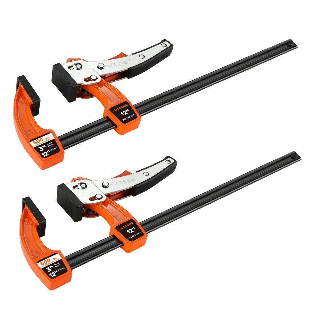 2 Pack 12-inch Bar Clamp Set Quick Release Gear Clamp with 600 lbs