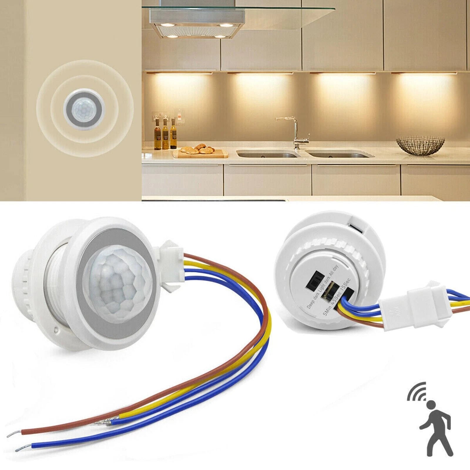 3-5m Automatic Body Infrared Pir Motion Sensor Detector Switch For