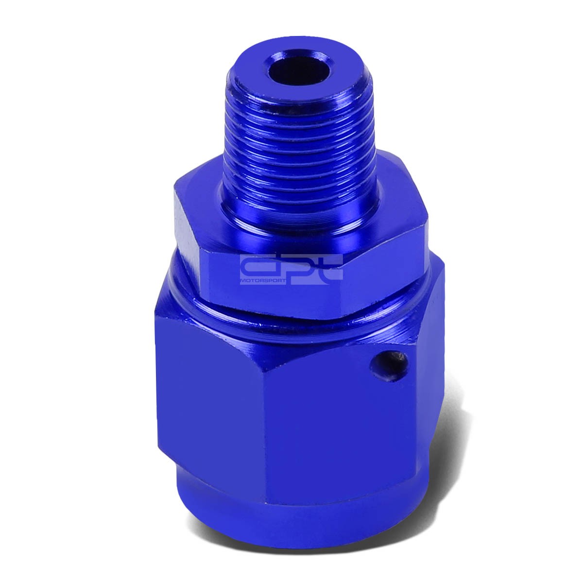 6-an Female Flare to 1/8" Npt Male Blue Aluminum B-Nut Swivel Coupler