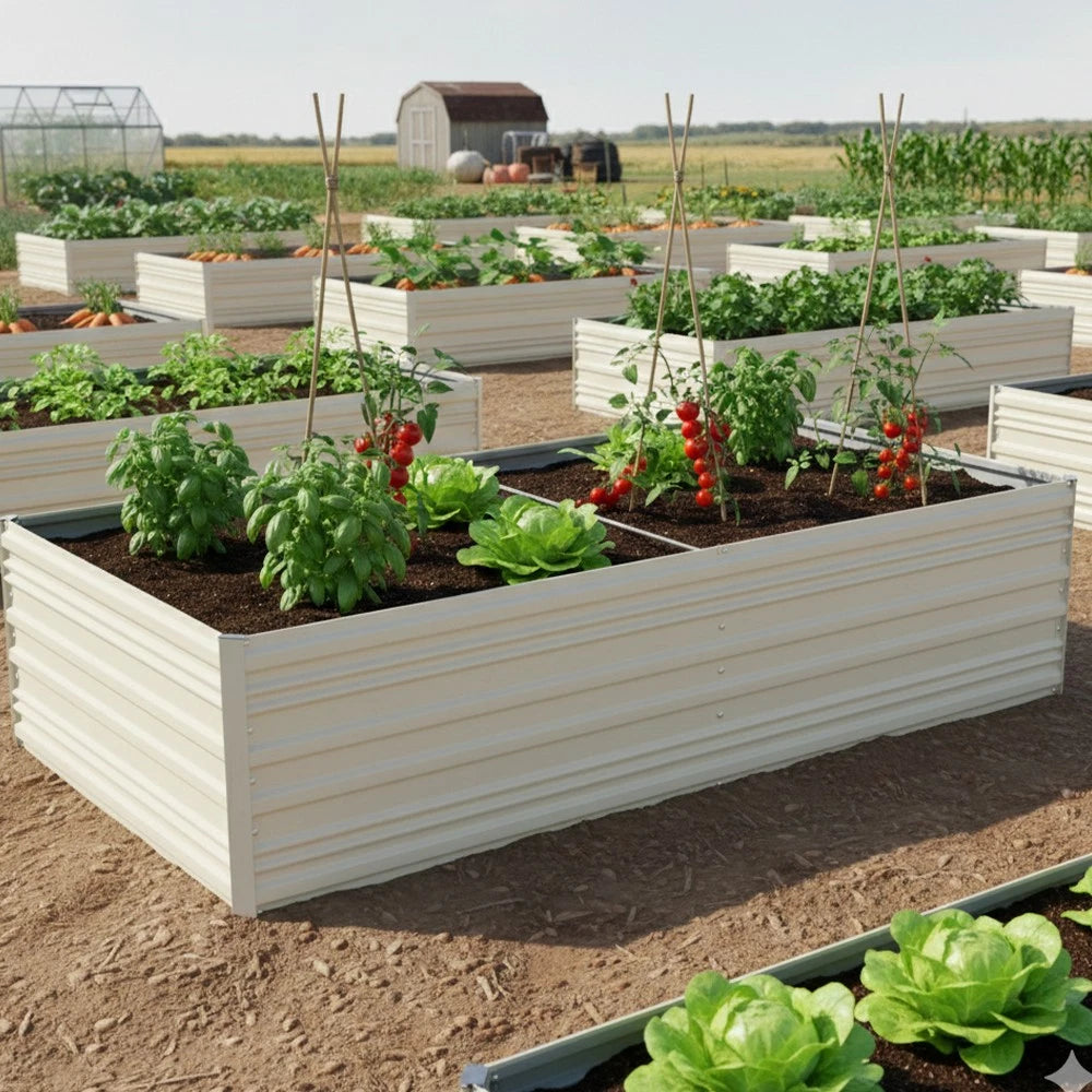 Outdoor Galvanized Raised Garden Bed 7.5x4x2ft Rust-resistant Planter