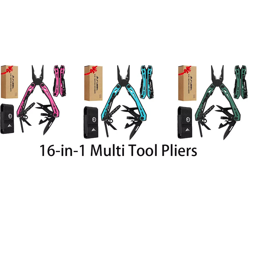 16-in-1 Stainless Steel Multitool Pocket Knife Multi Tool Pliers