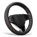 Matte Texture Grain Leather W/double Stitch Side Trim Steering Wheel