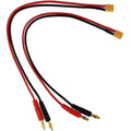 Double Pack 30cm 16awg Silicone Charging Cables For Xt30 To 4mm Banana