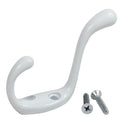 Rok Heavy Duty White Home Wall Closet Towel Coat Clothes Double Hook