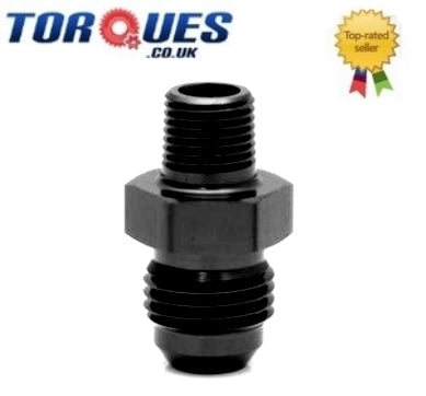 AN -8 (AN8 AN 08) to 1/4" NPT Straight Adapter Black