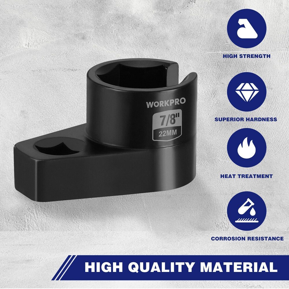 WORKPRO O2 Offset Oxygen Sensor Socket 3/8" Drivex 7/8" 22mm Removal