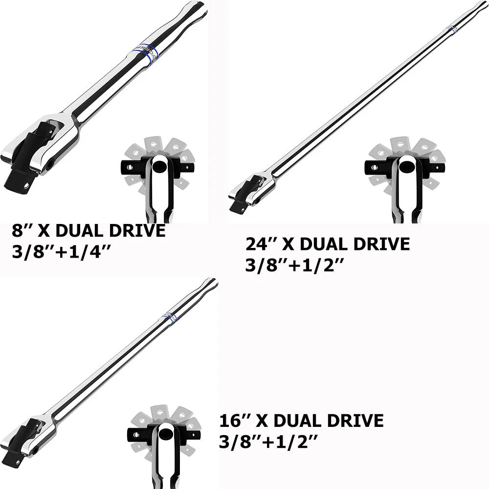 Workpro Dual Drive Breaker Bar 3/8" & 1/4" Drive