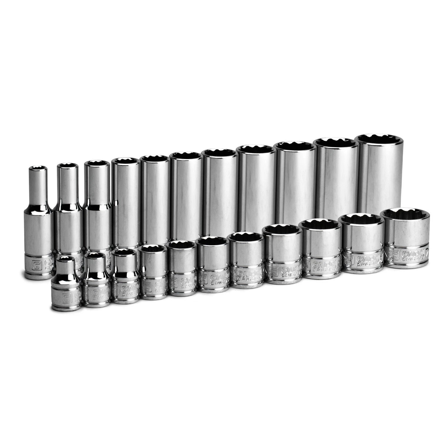 Capri Tools 3/8 In. Drive 12-point Socket Set, 1/4 To 7/8 In., Sae,