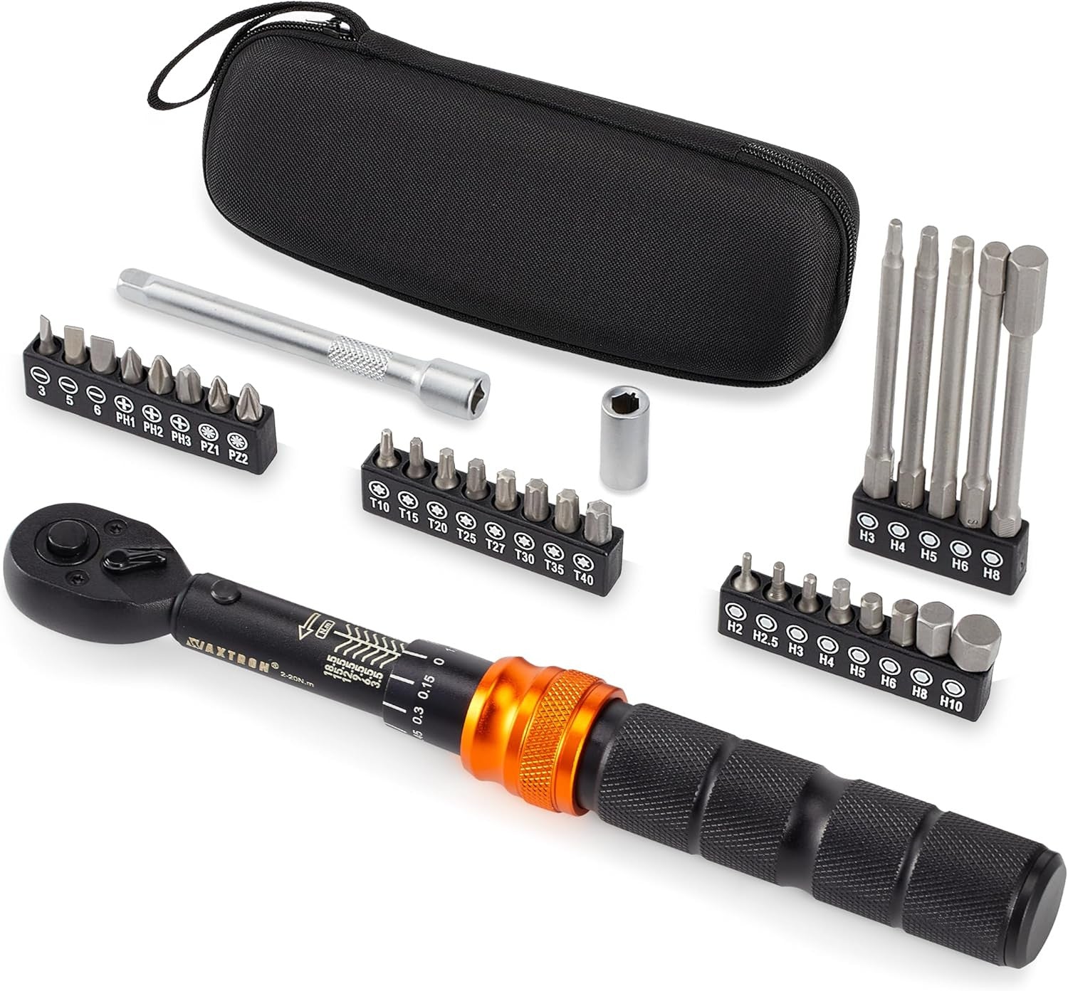 Bike Torque Wrench Set, 32-Piece Bicycle Tool Kit, 1/4" Click Torque