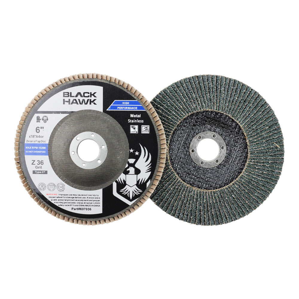 BHA 6" x 7/8" Zirconia Flap Disc Grinding Wheel for Angle Grinder T27