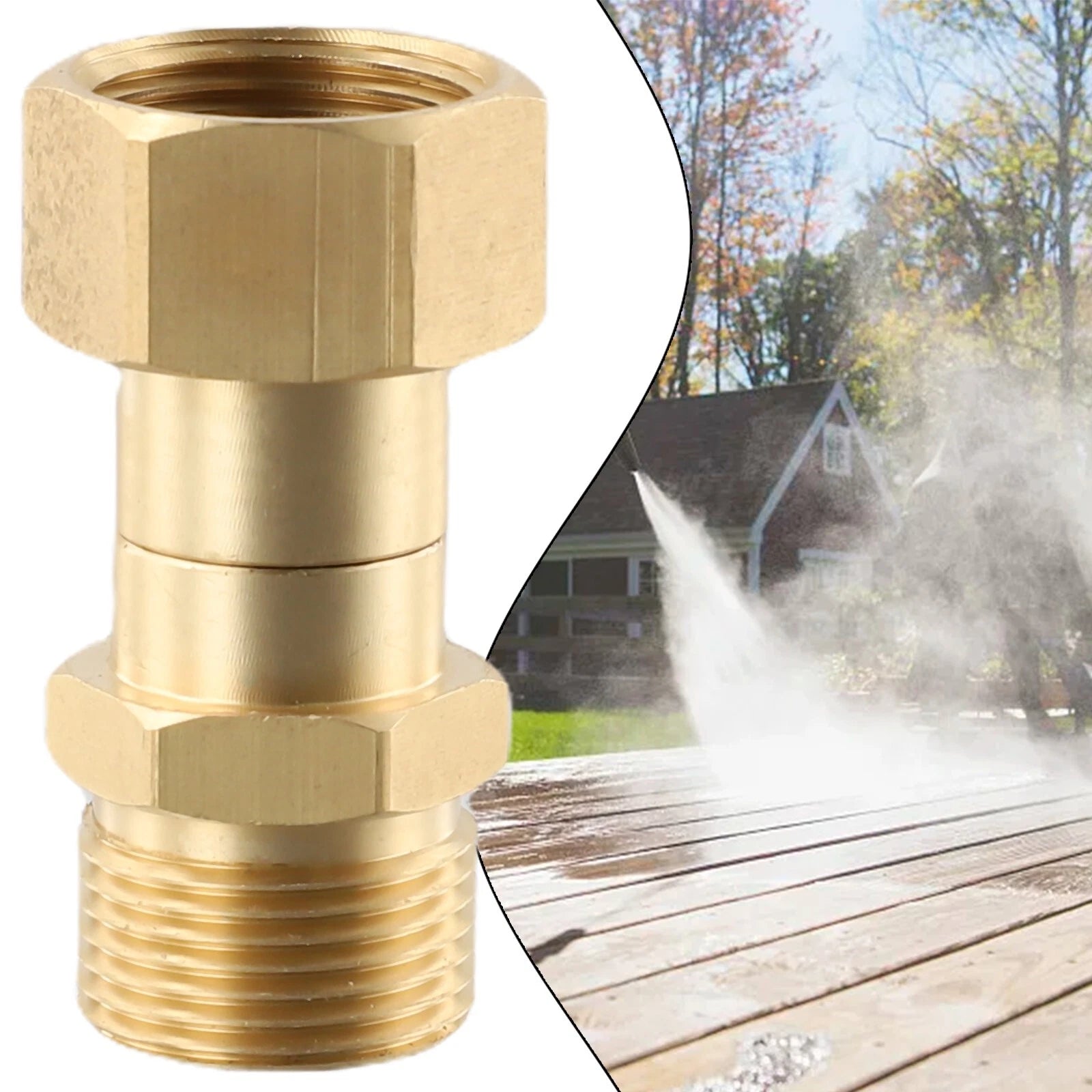 M22 14mm Thread Pressure Washer Swivel Joint Kink-connector Hose